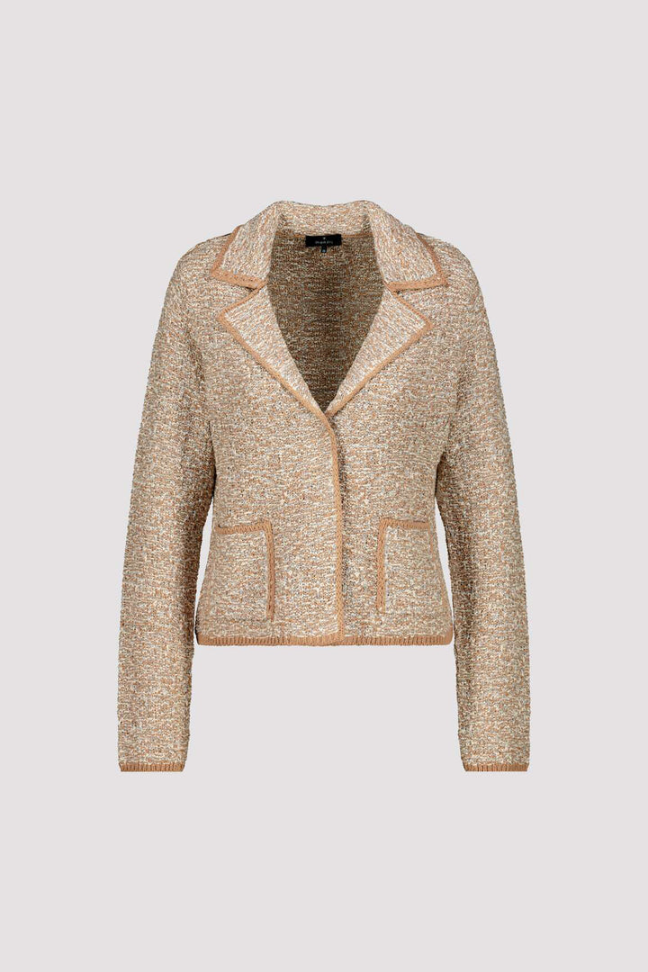Knitted Collared Jacket in Biscotti