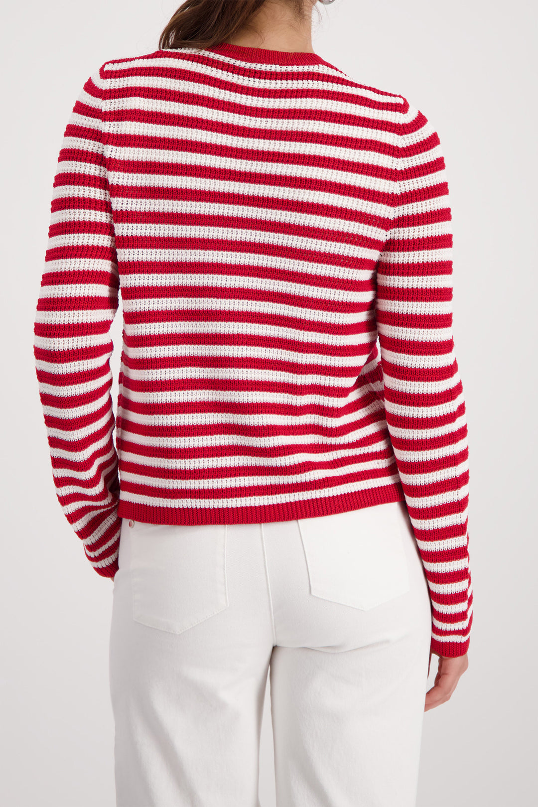 Knitted Cardigan in Chilli Pepper Stripe