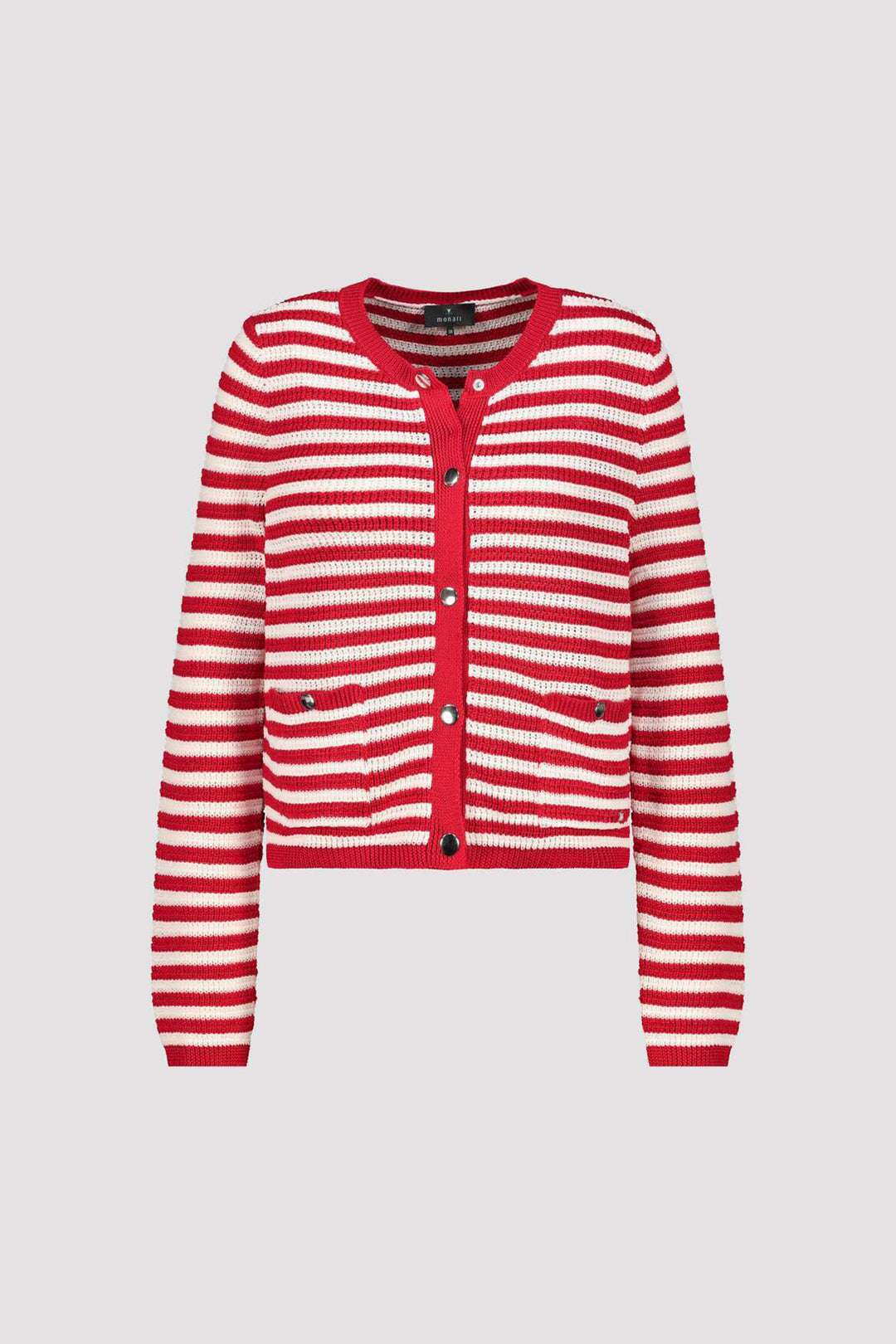 Knitted Cardigan in Chilli Pepper Stripe