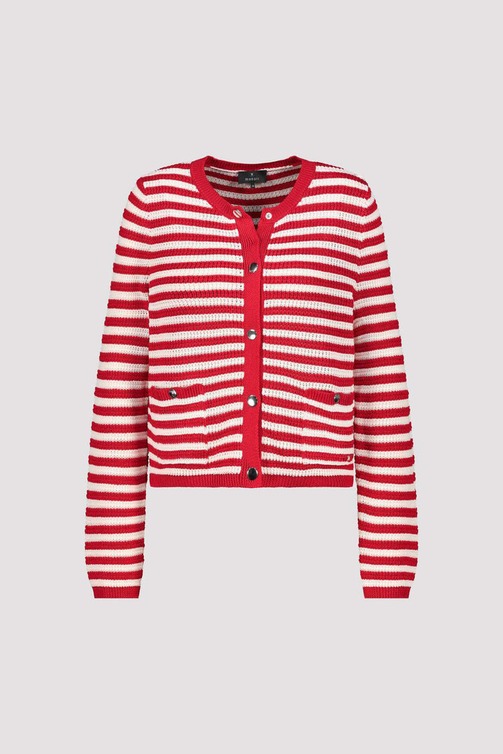 Knitted Cardigan in Chilli Pepper Stripe