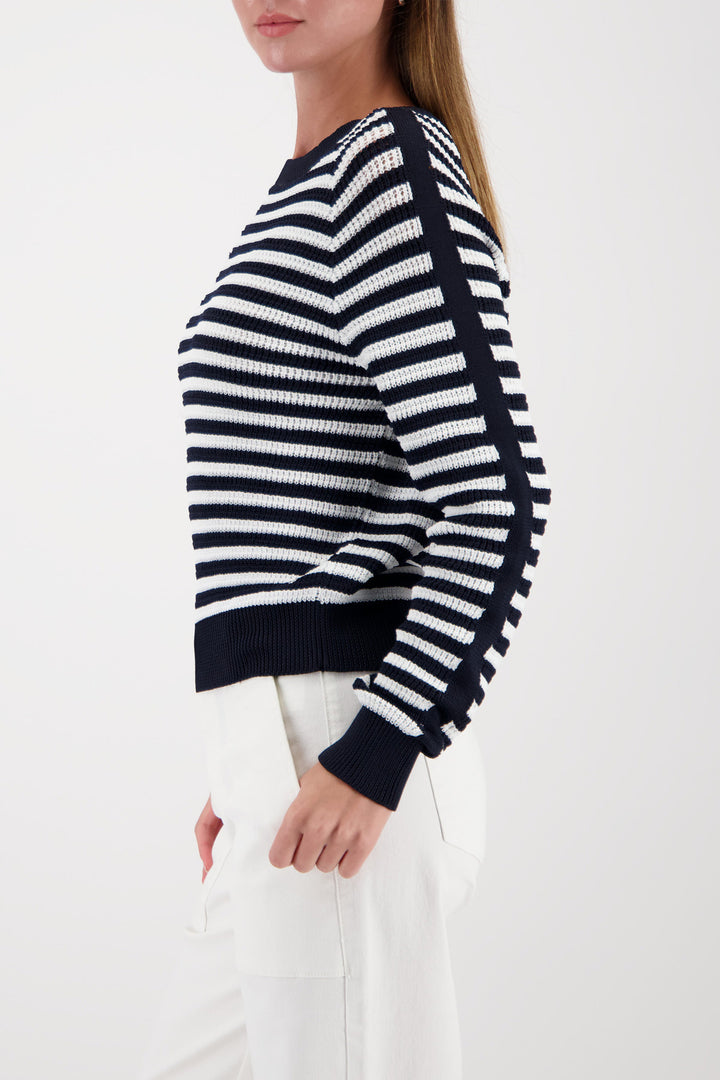 Knitted Sweater in Marine Stripe