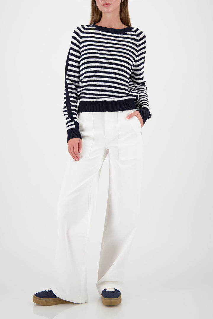 Knitted Sweater in Marine Stripe