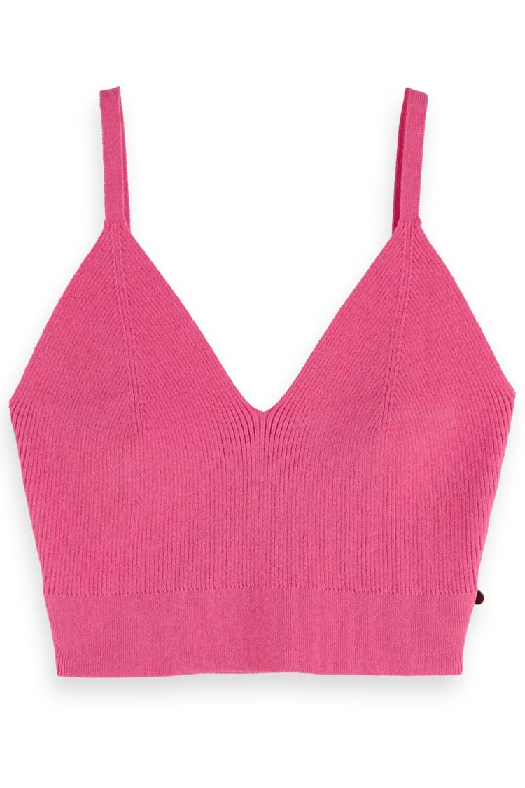 Knitted Bra Top in Pink Punch