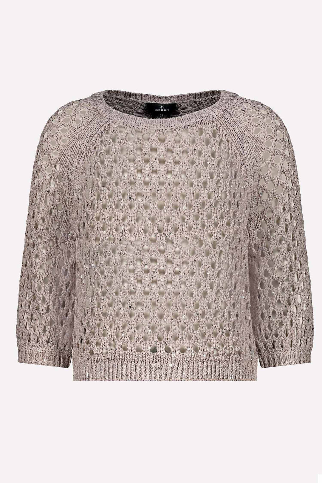 Knitted Jumper w Sequins in Dark Linen