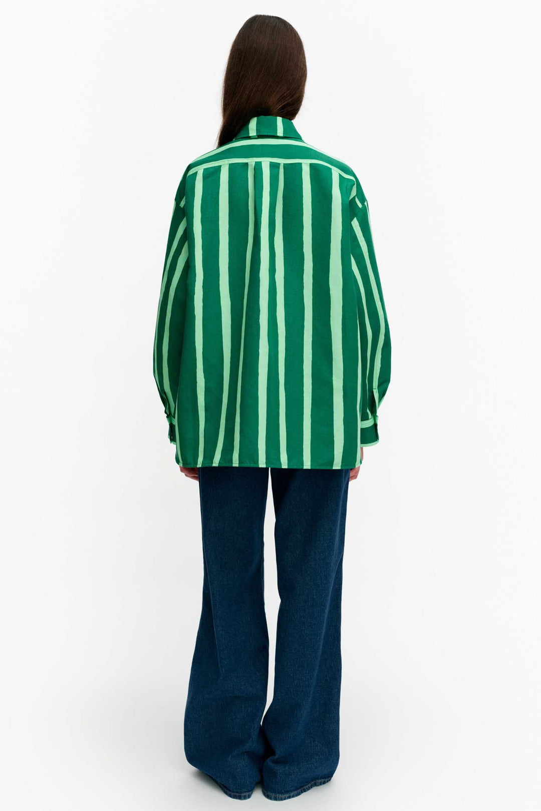 Kokoelma Piccolo Shirt in Green/Light Green Stripe
