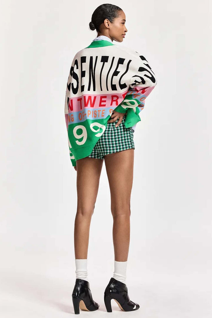 Kreezer Jacquard Knit Cardigan in Off White