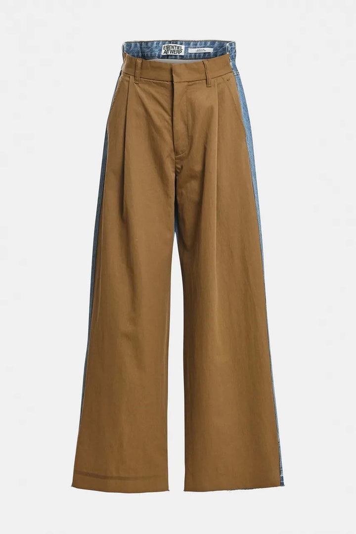 Krisp Fabric Mix Jeams in Camel Club