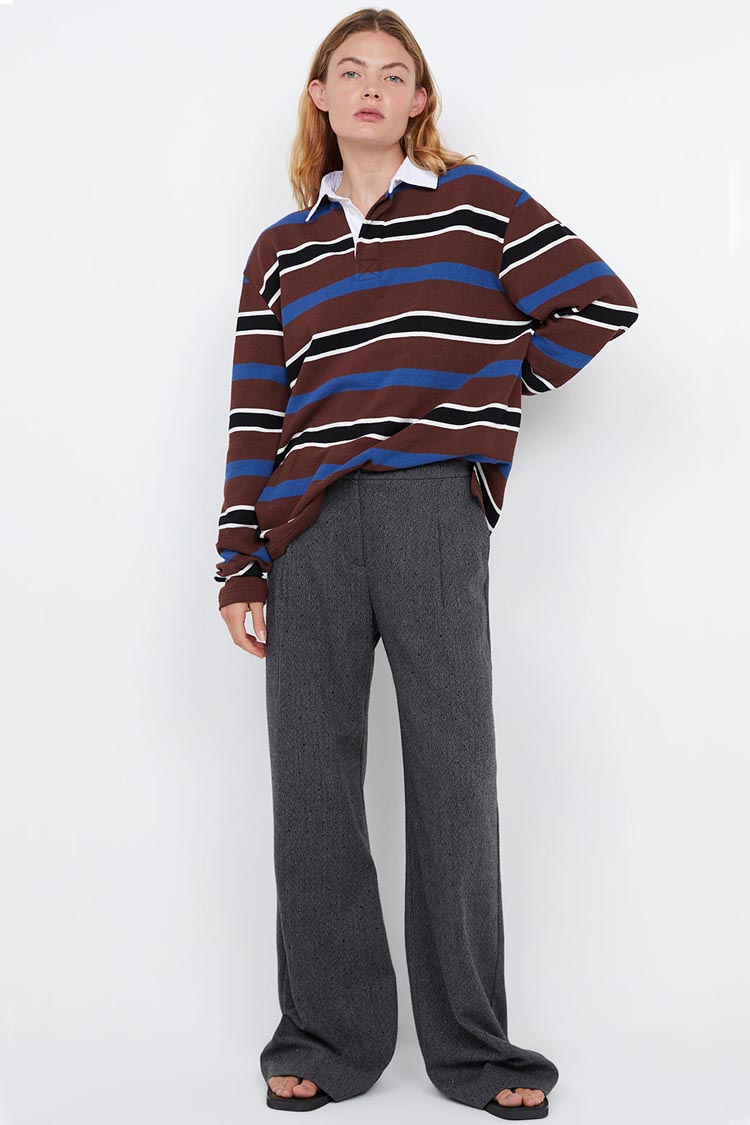 Kylo Jersey in Plum Indigo Stripe
