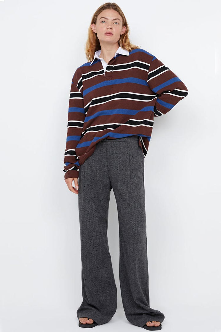 Kylo Jersey in Plum Indigo Stripe