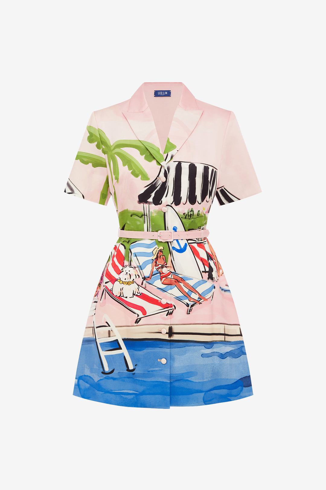 Brigitte Mini Dress in Riviera Print