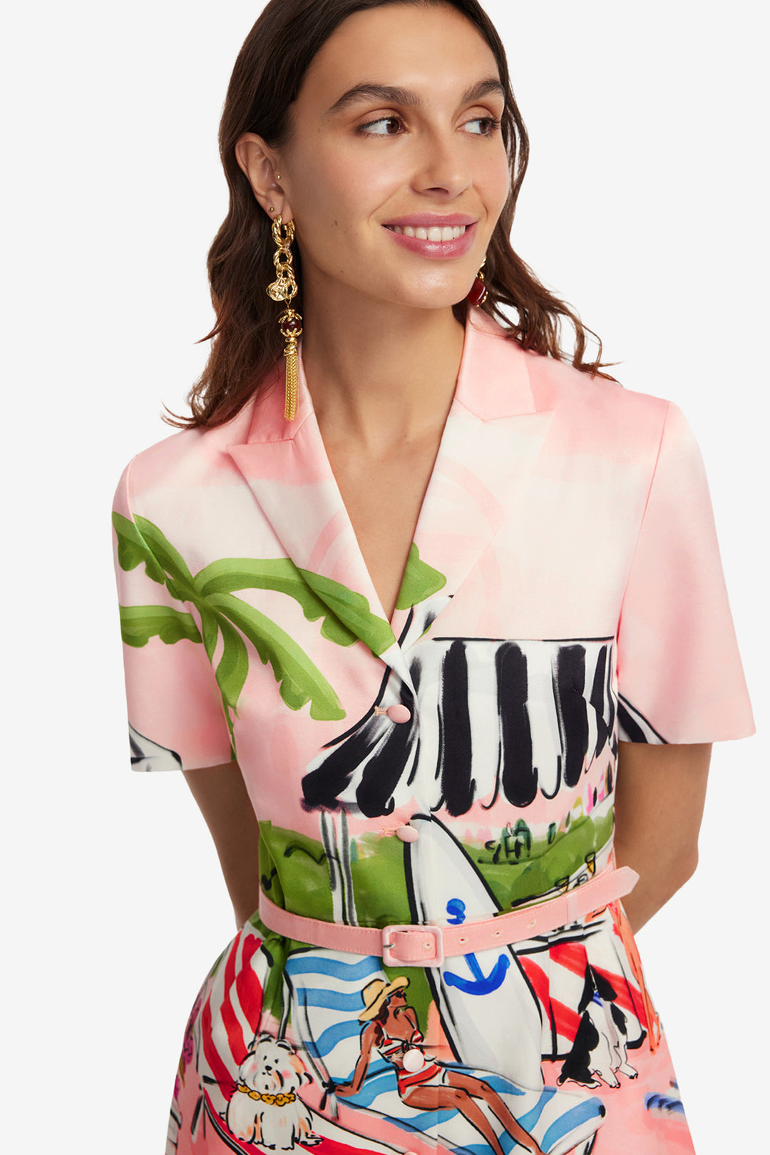 Brigitte Mini Dress in Riviera Print