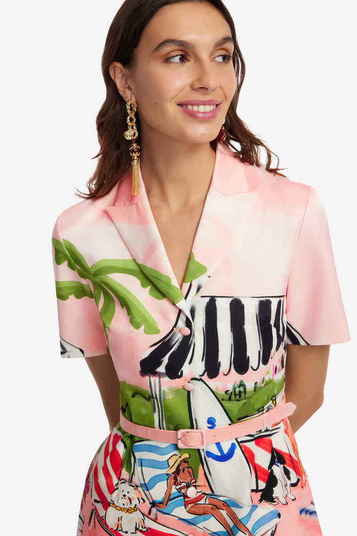 Brigitte Mini Dress in Riviera Print