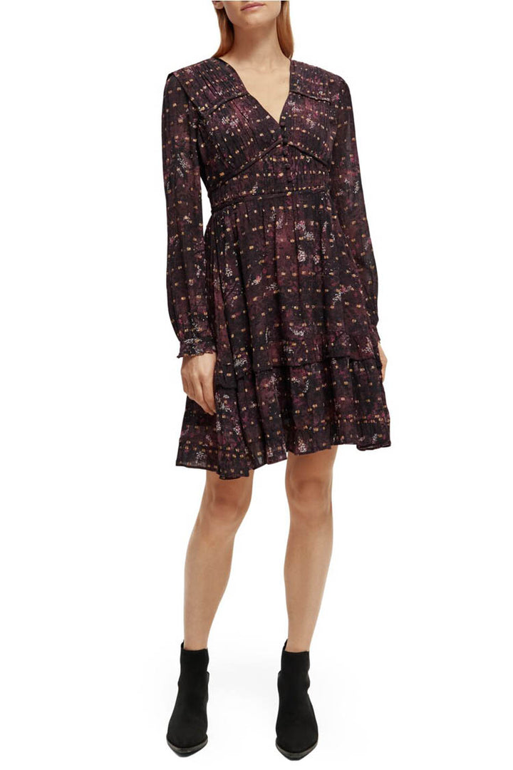 LS Lurex Jacquard Ruffle Dress | FINAL SALE