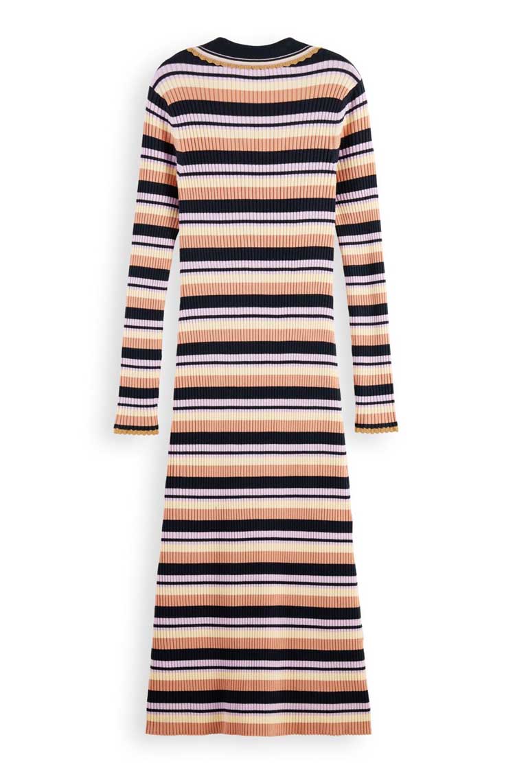 LS Rib Knitted Polo Midi Dress | FINAL SALE