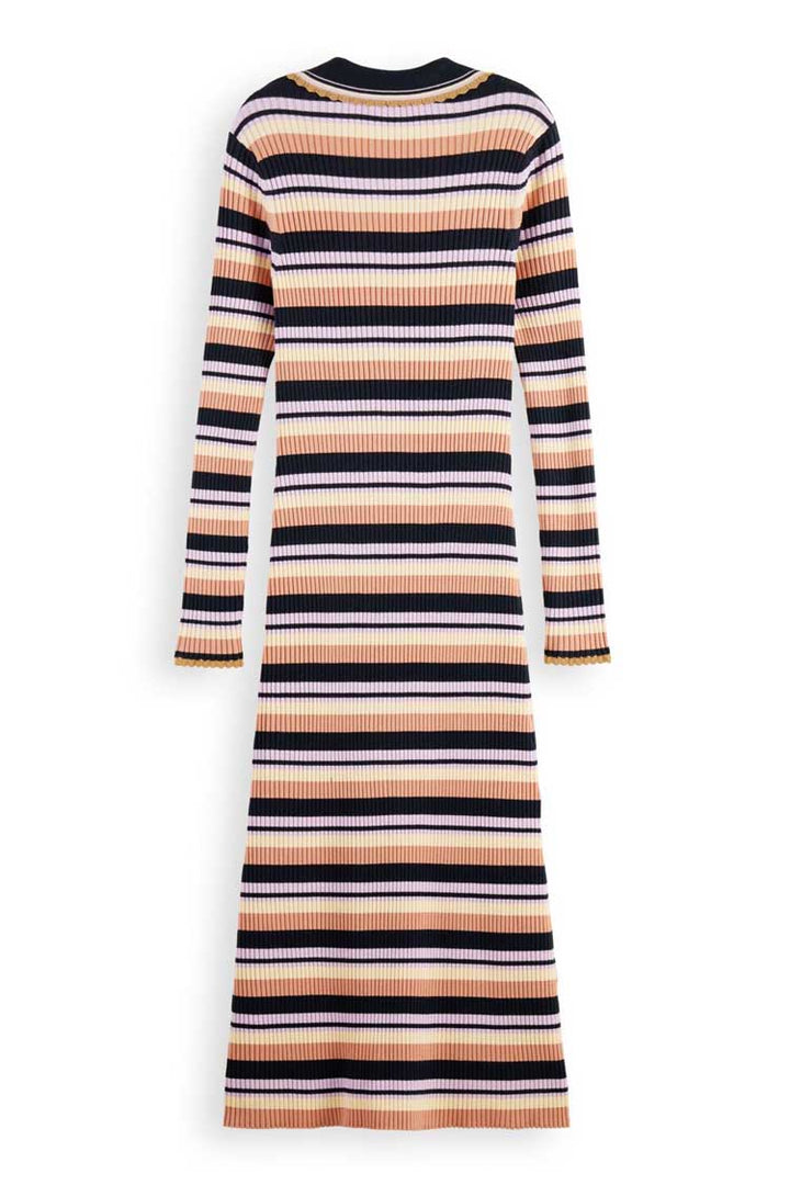 LS Rib Knitted Polo Midi Dress
