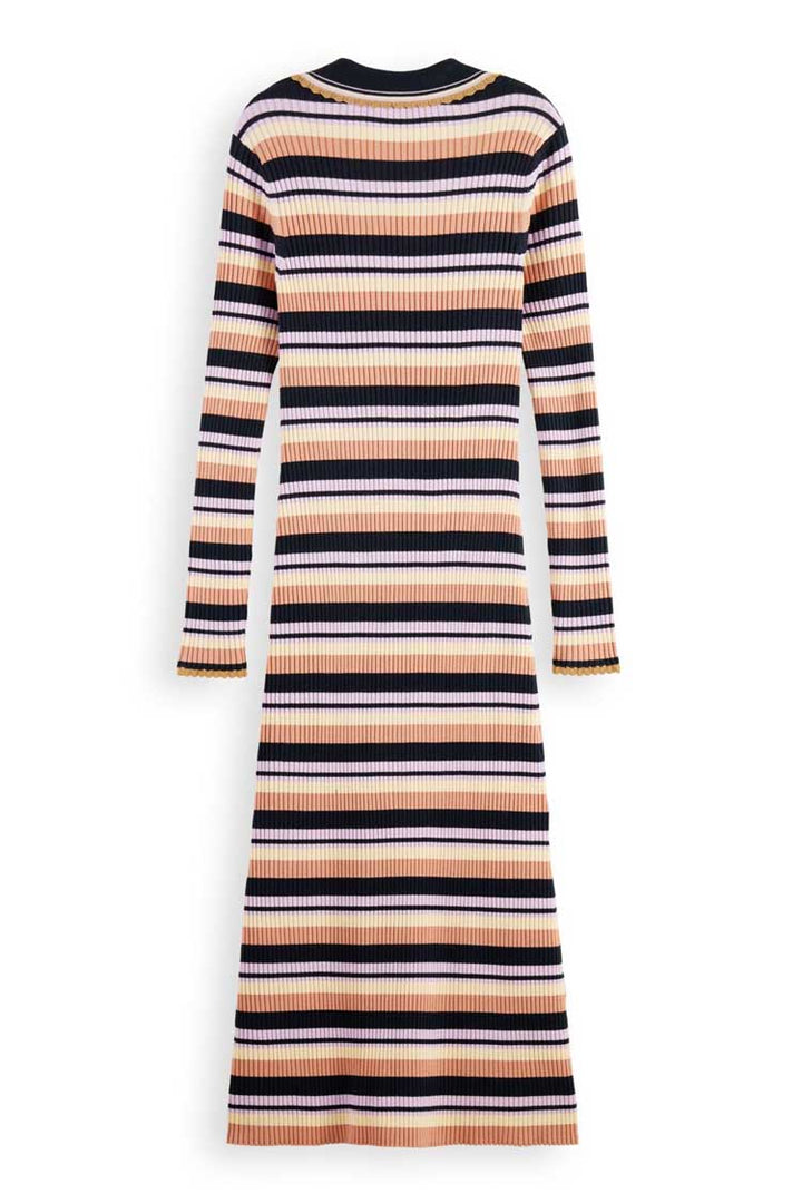 LS Rib Knitted Polo Midi Dress | FINAL SALE