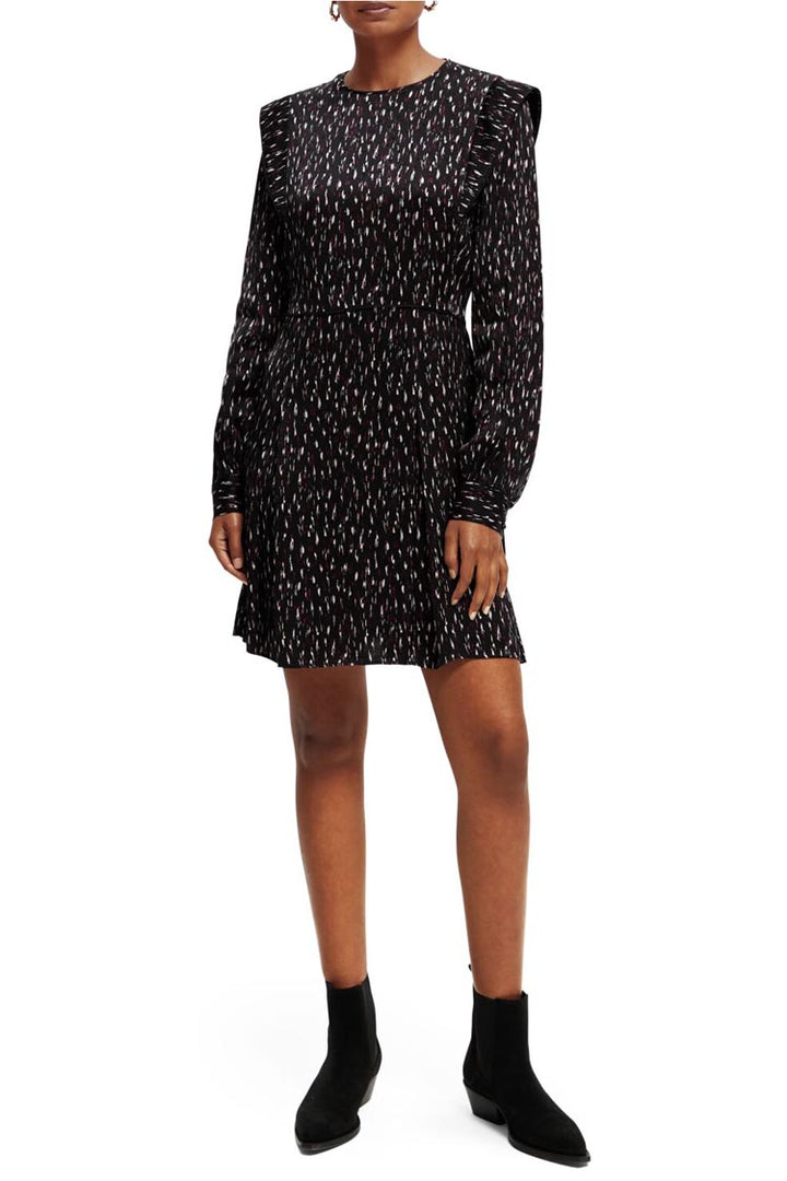LS Structured Printed Mini Dress