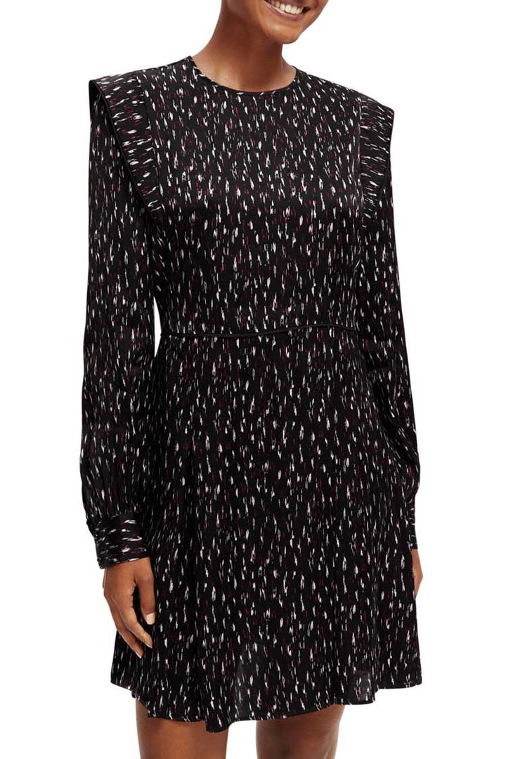 LS Structured Printed Mini Dress