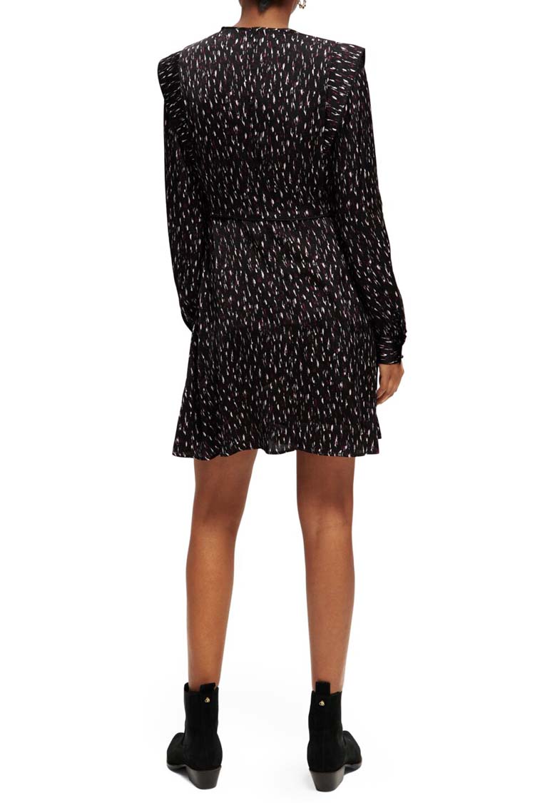 LS Structured Printed Mini Dress