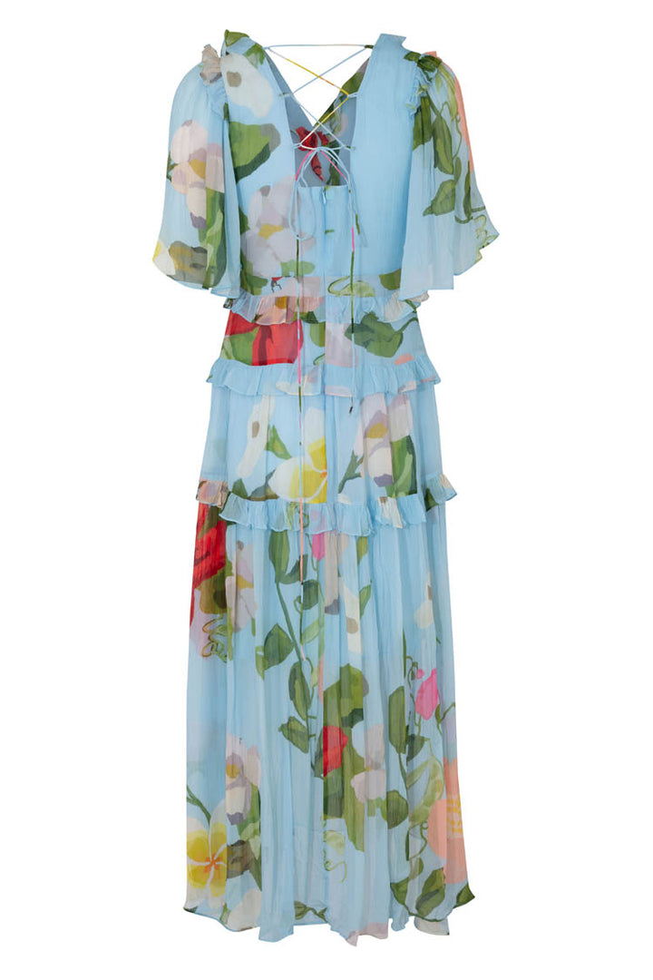Lace It Up Dress in Blue Floral | FINAL SALE