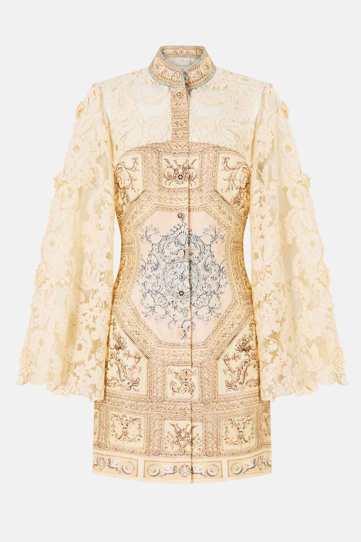 Lace Sleeve Mini Shift Dress in A Beloved Boudoir