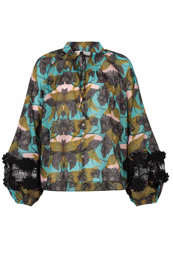 Lace To The Top Blouse in Lotus Of Love