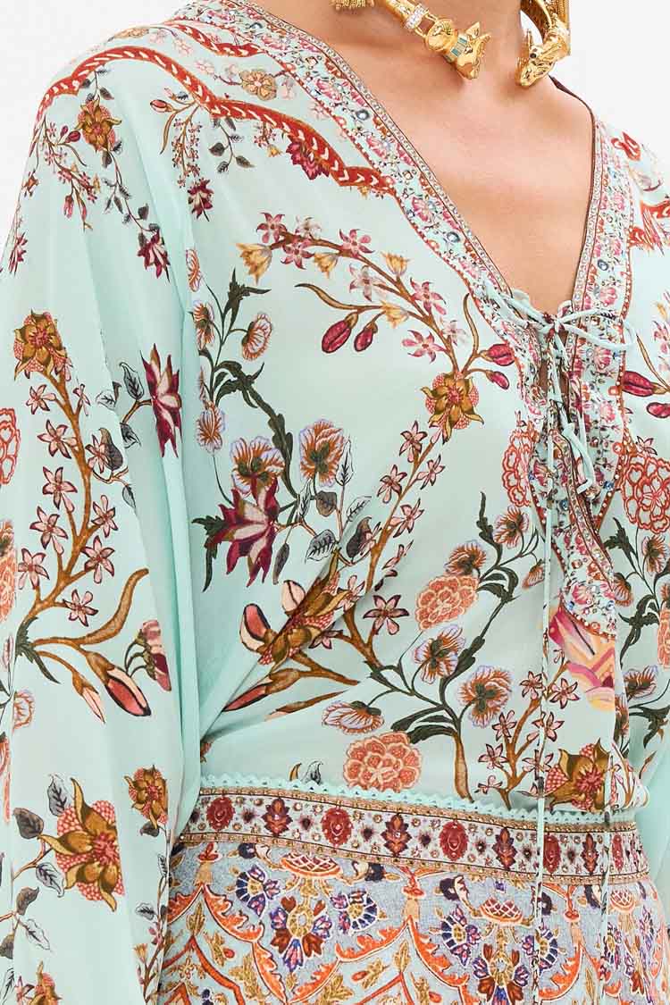 Lace Up Blouse in Weaving Worlds | FINAL SALE