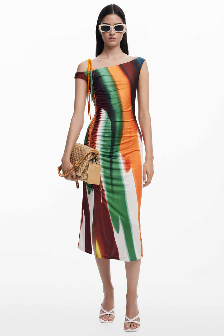 Lacroix Paint Midi Dress in Crudo