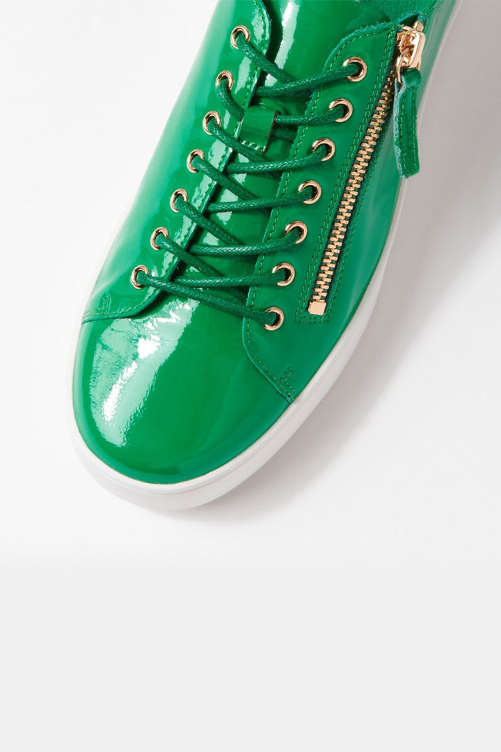 Laila Patent Leather Sneaker in Emerald