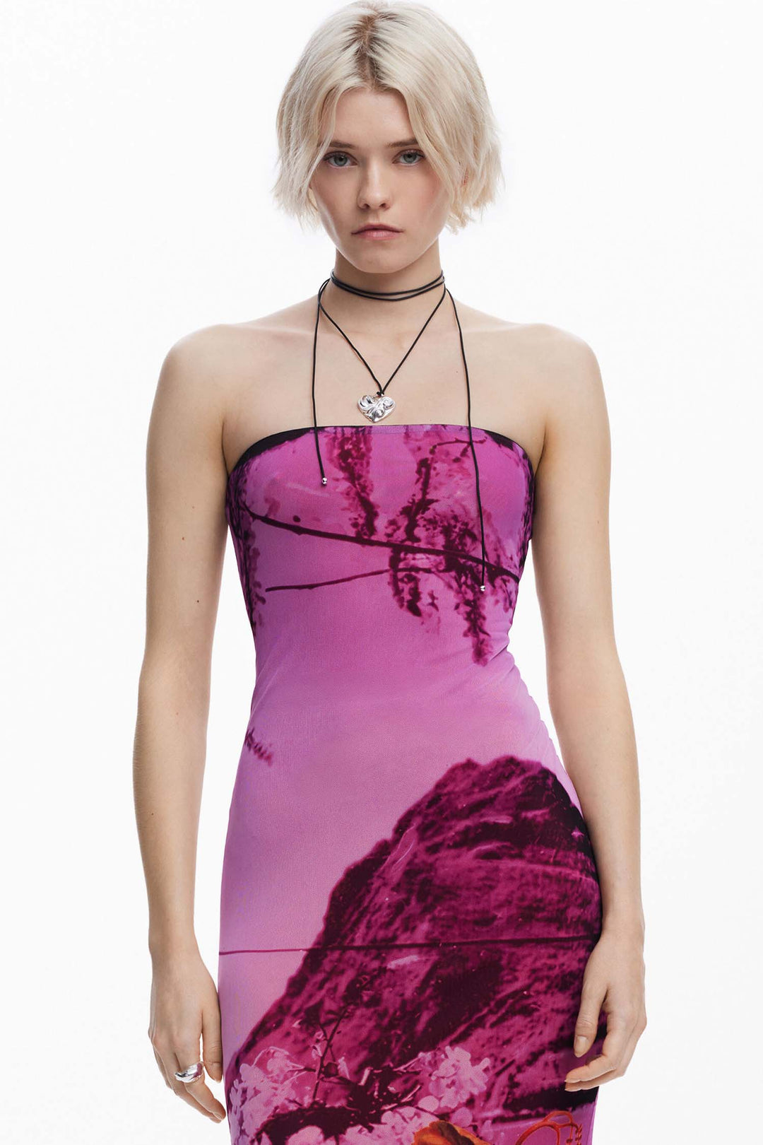 Lake Como Print Midi Dress