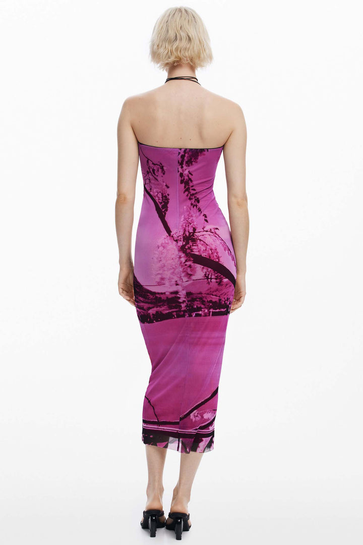 Lake Como Print Midi Dress