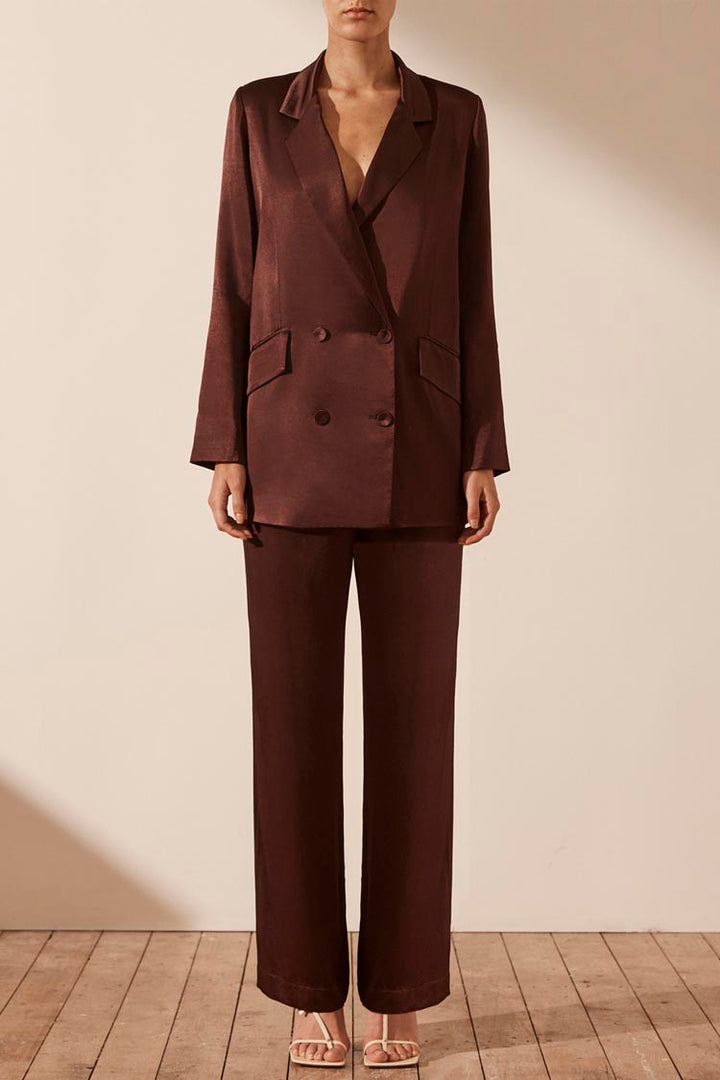 Lana Double Breasted Blazer in Cocoa