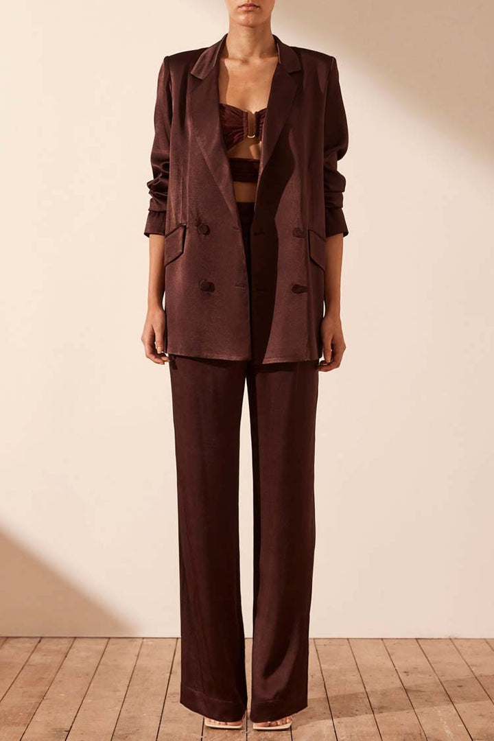 Lana Double Breasted Blazer in Cocoa