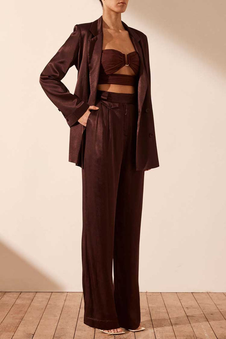 Lana Double Breasted Blazer in Cocoa