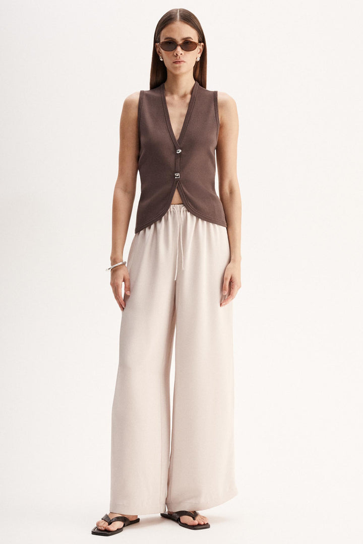 Lana Knit Vest in Chocolate