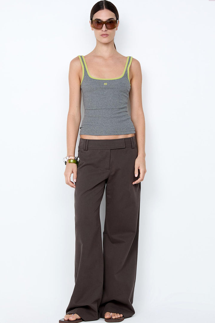 Lana Square Neck Tank in Grey Marle Lime