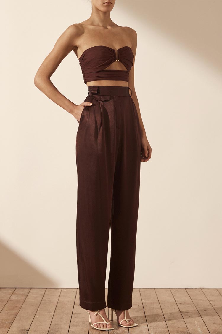 Lana Tailored Pant in Cocoa
