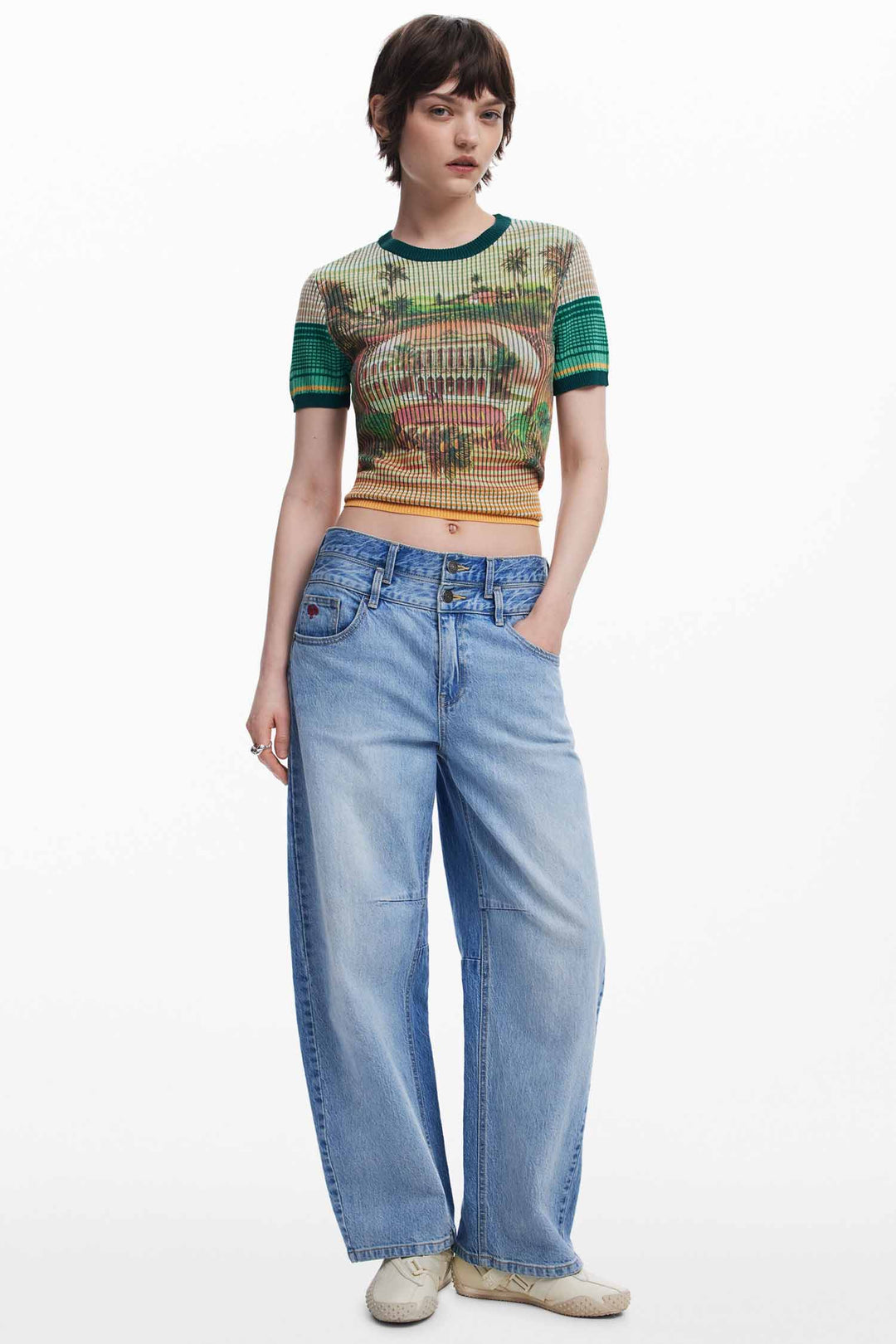Landscape Print SS Knit T-shirt