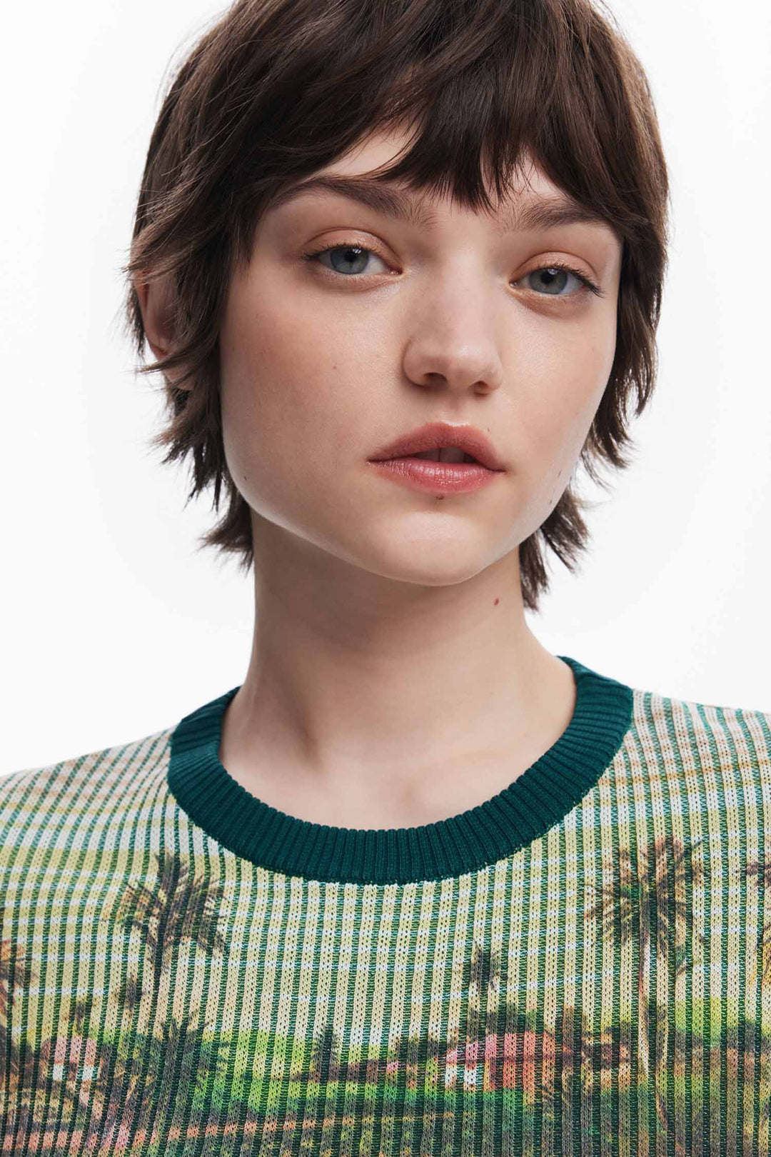 Landscape Print SS Knit T-shirt