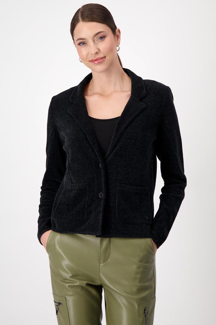 Lapel Collar Blazer in Schwarz
