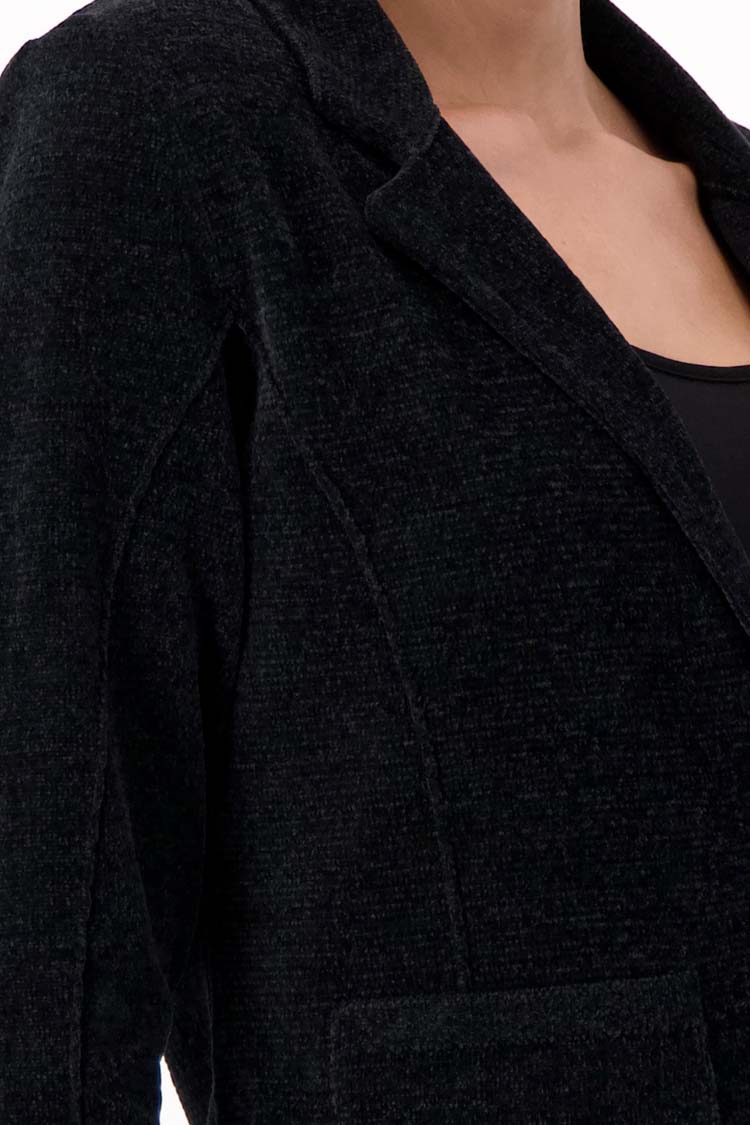 Lapel Collar Blazer in Schwarz