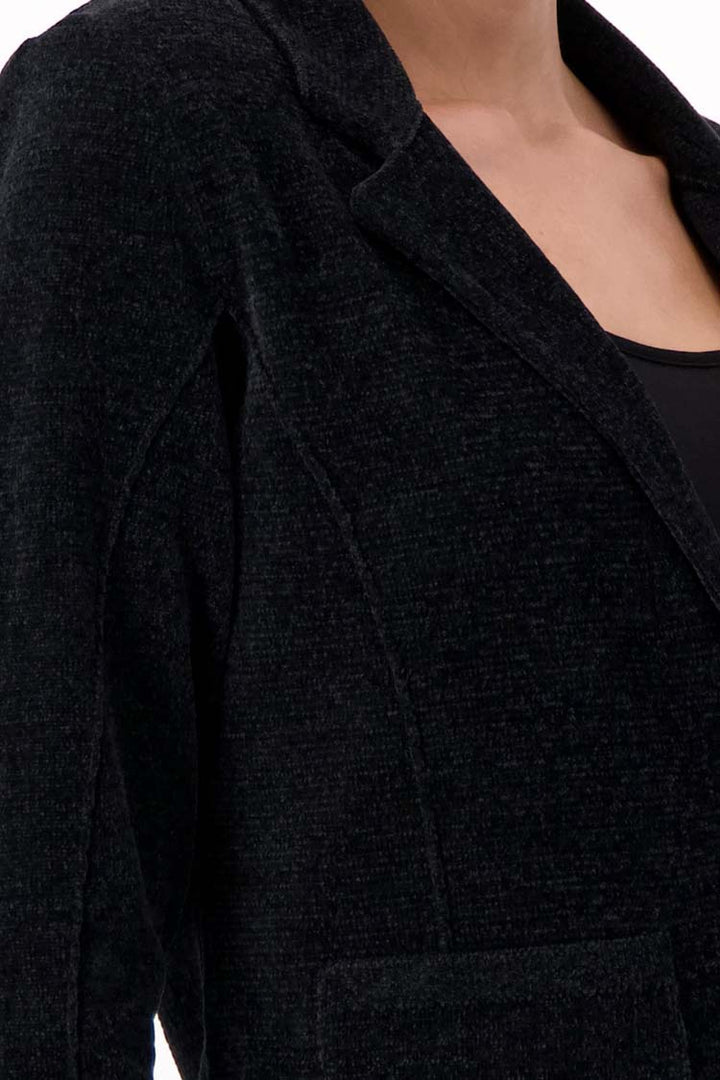 Lapel Collar Blazer in Schwarz