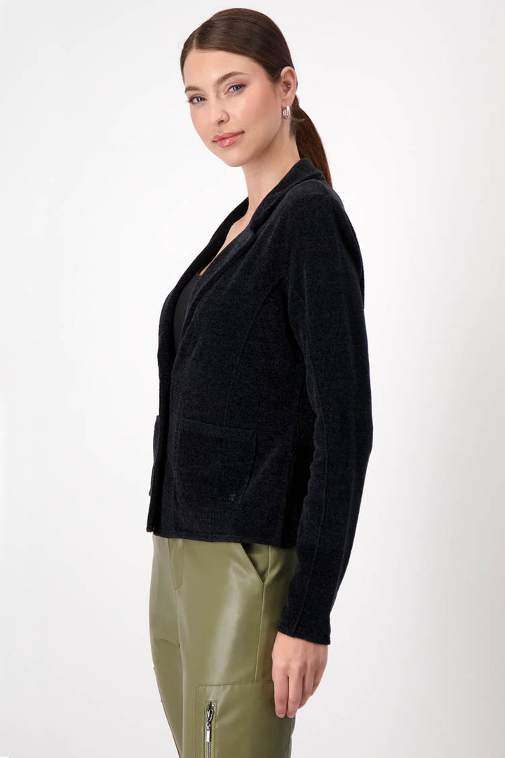Lapel Collar Blazer in Schwarz
