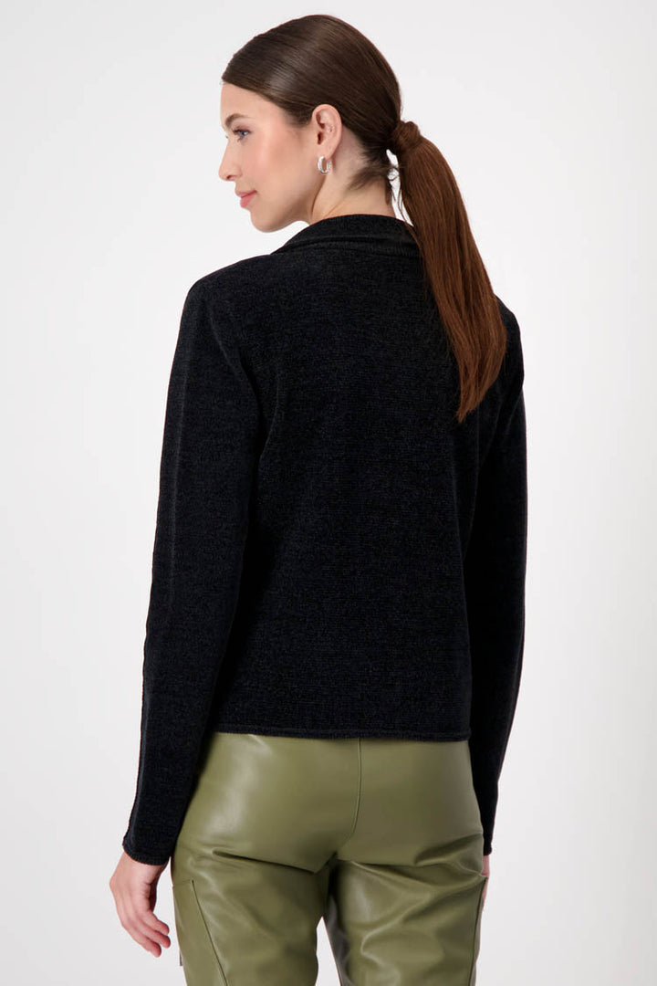 Lapel Collar Blazer in Schwarz