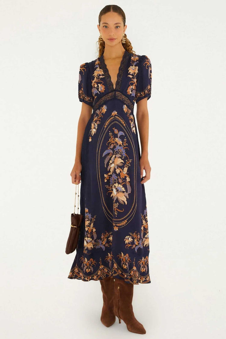 Lara Maxi Dress in Navy Blue