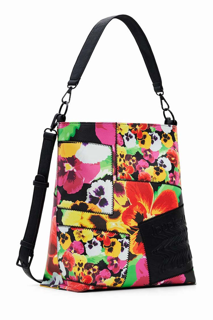 Large Floral Patchwork Bucket Bag