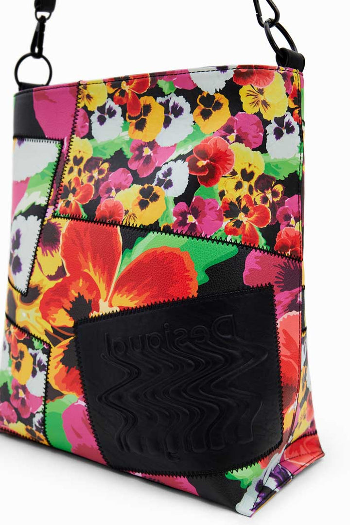Large Floral Patchwork Bucket Bag