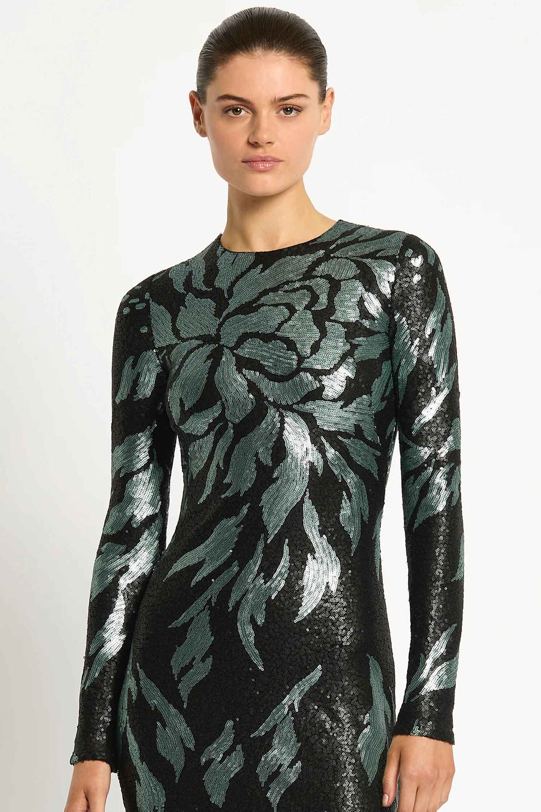 Larissa Midi Dress in Mint Black