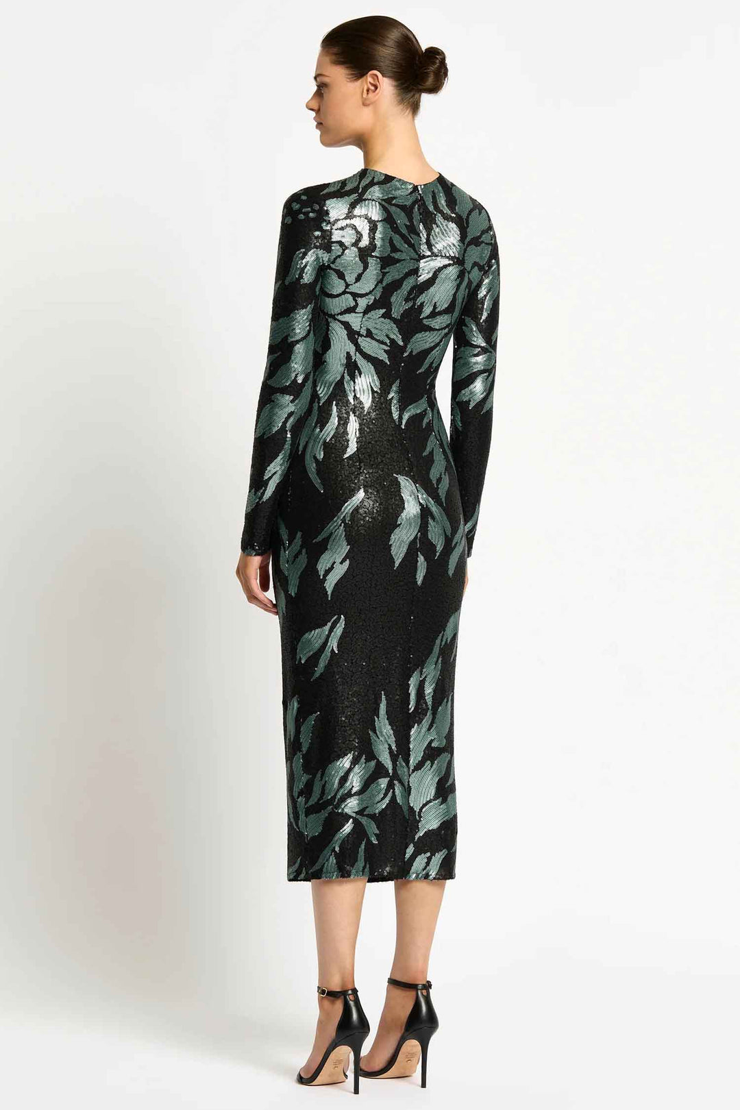 Larissa Midi Dress in Mint Black