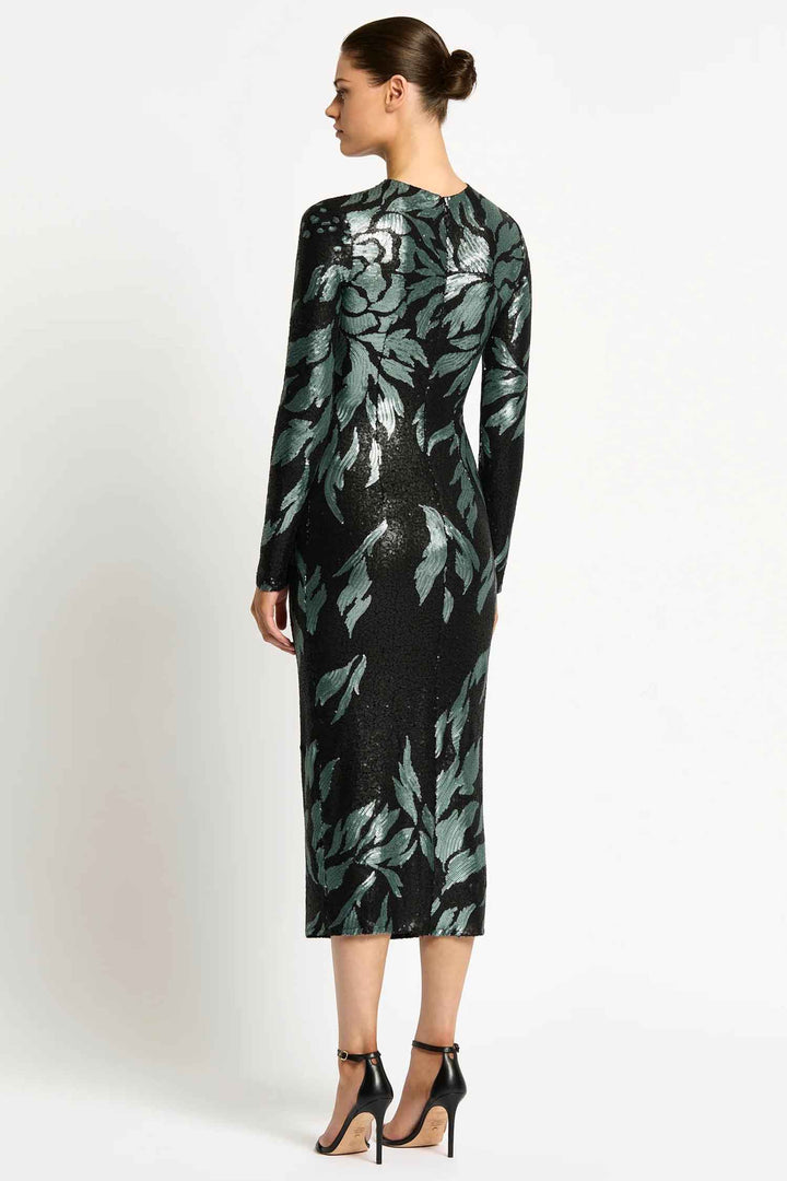 Larissa Midi Dress in Mint Black